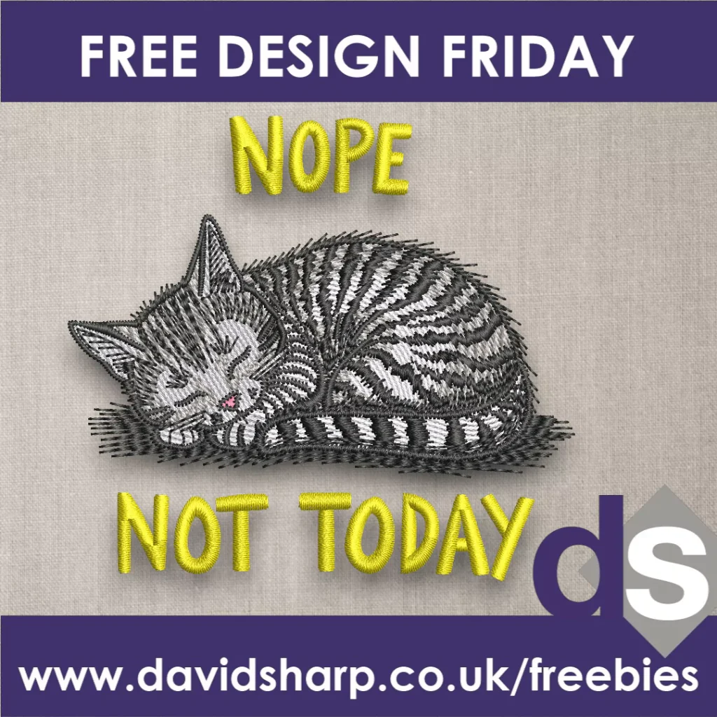 Nope today free embroidery design